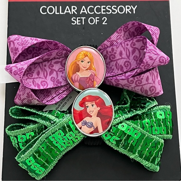 🐾🐈⬛ Disney Tails Pet Collar or Lead Trim - 💜Rapunzel & Ariel 💚 - Picture 2 of 9